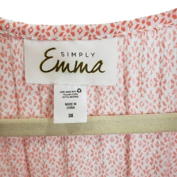 Simply Emma Tasseled Tie Scoop Neck Peasant Top 3X - Picture 4 of 9